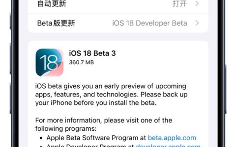 iOS 18首个公测版发布，版本号为22A5307i