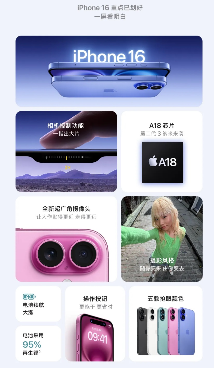 iPhone 16正式发布，一文看完苹果新品发布会